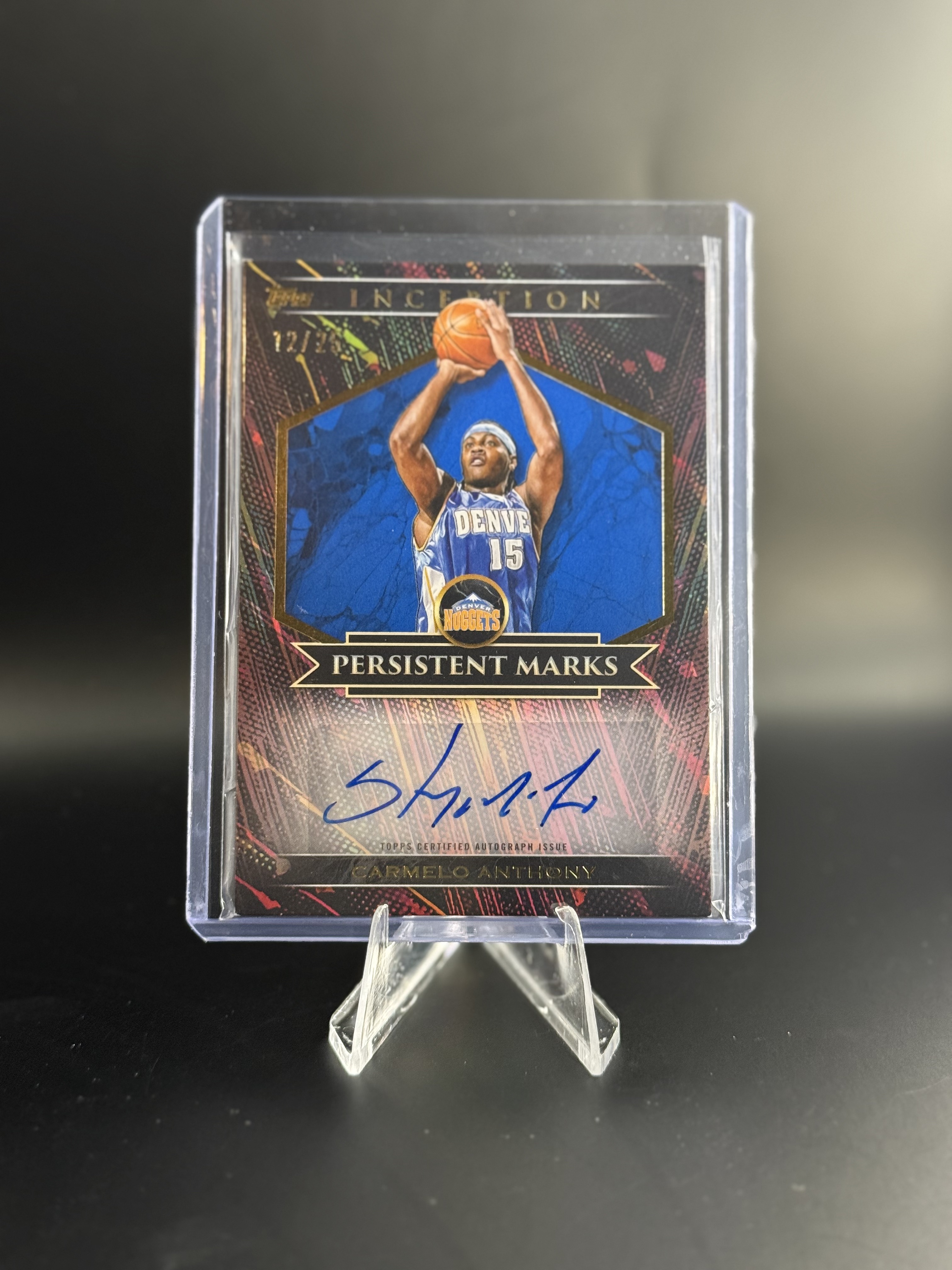 2025-26 Topps Inception Basketball Carmelo Anthony Persistent Marks Autograph /25 PM-CA front